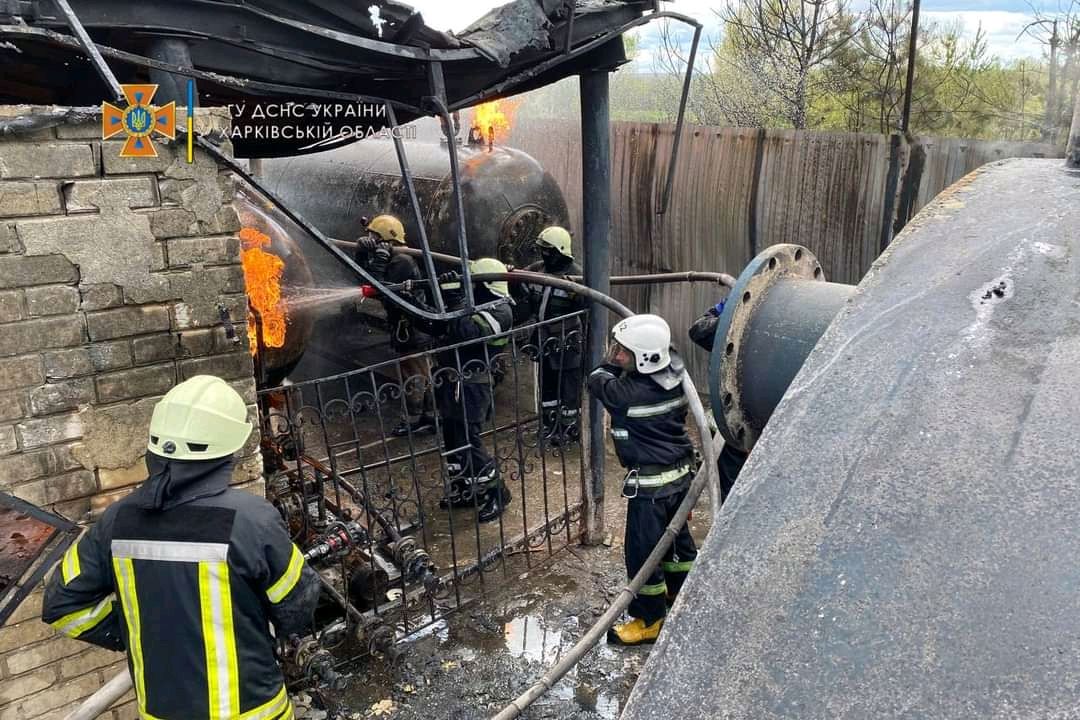 Пожар на автозаправке в Солоницевке