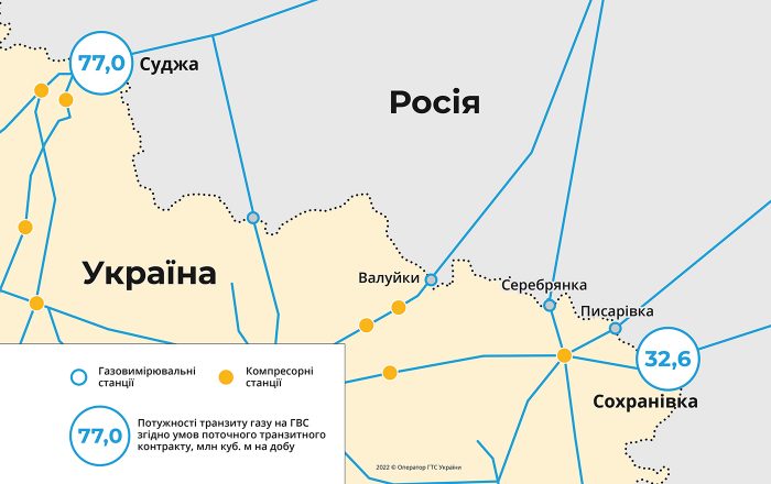 Украина вынуждена прекратить транзит газа через две станции в Луганской области — ГТС