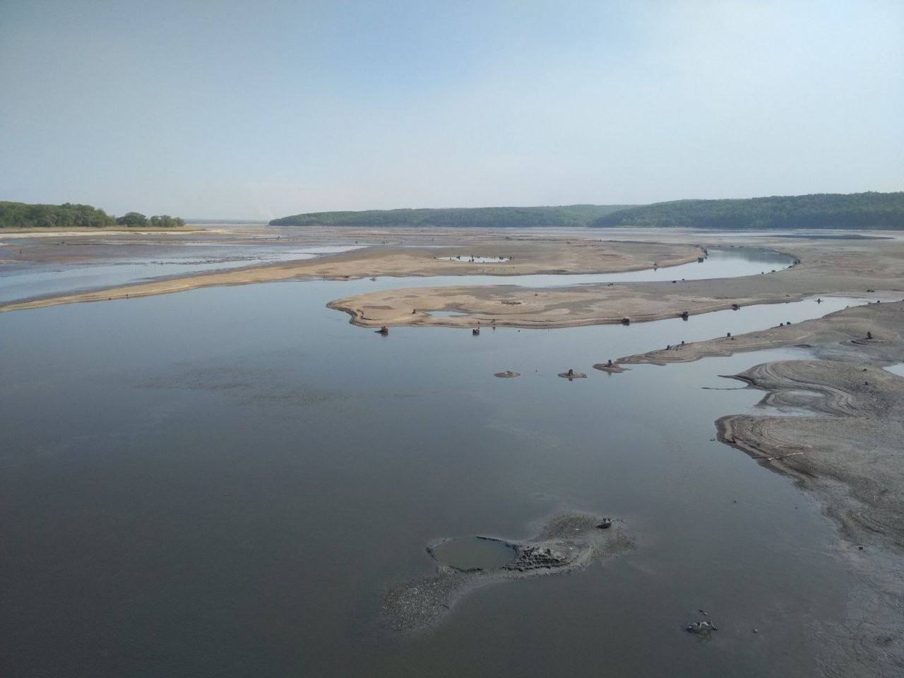 Песок и трава: как выглядит обмелевшее Оскольское водохранилище (видео)