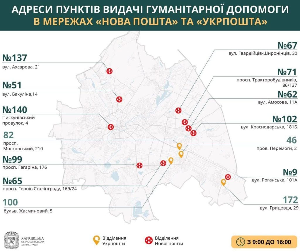 Где получить гуманитарную помощь в Харькове 28 мая (адреса)