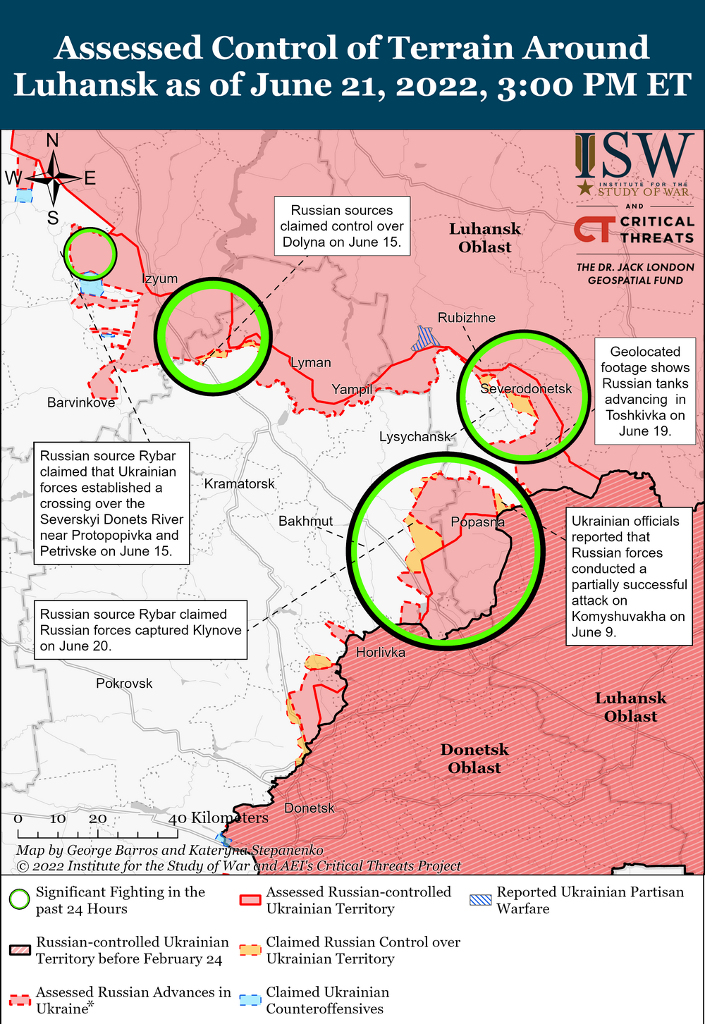 Американский Институт изучения войны (ISW) анализирует ситуацию на Харьковском направлении 21 июня