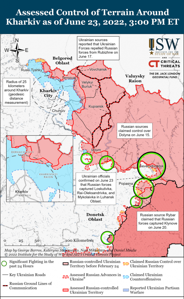 Российские войска продолжили интенсивно обстреливать Харьков и пригороды – ISW