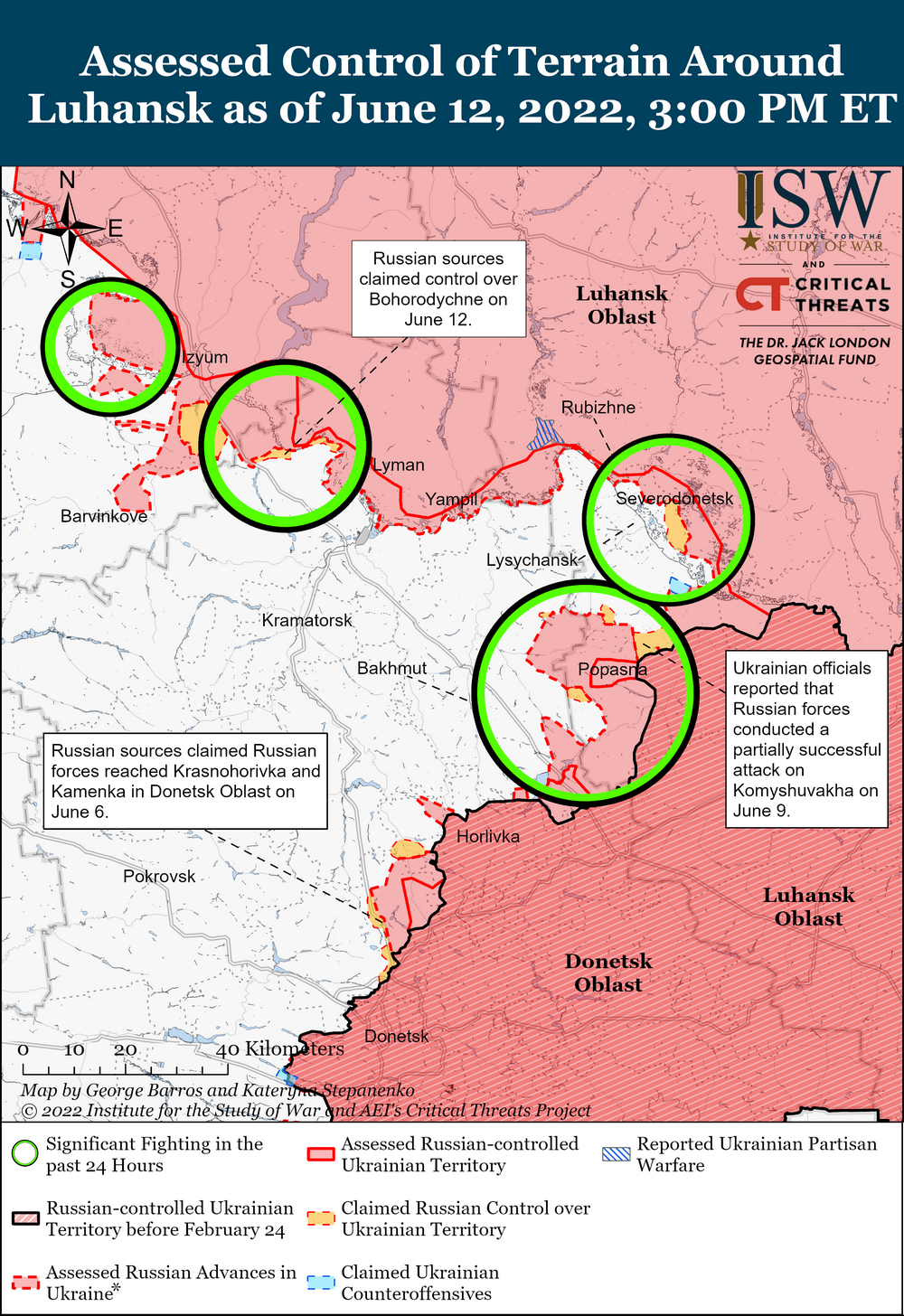 Оккупанты пытались продвинутся к юго-востоку от Изюма в сторону Славянска – ISW