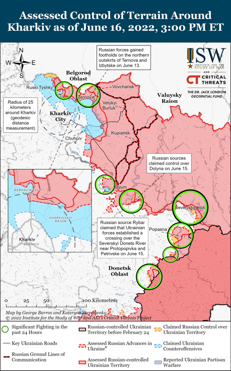 Институт изучения войны отрицает возобновление боев в Русской Лозовой