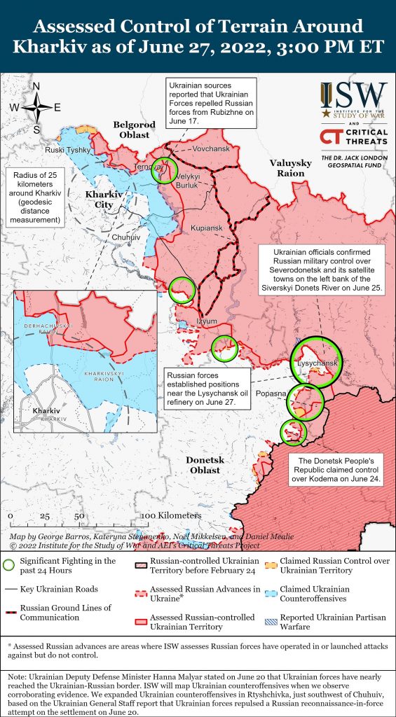 Российское наступление под Изюмом застопорилось, штурмы под Харьковом безуспешны — ISW