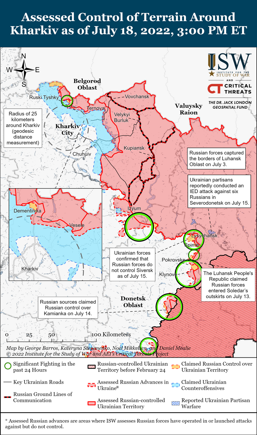 Українські війська витіснили великий підрозділ росіян з Дементіївки — ISW