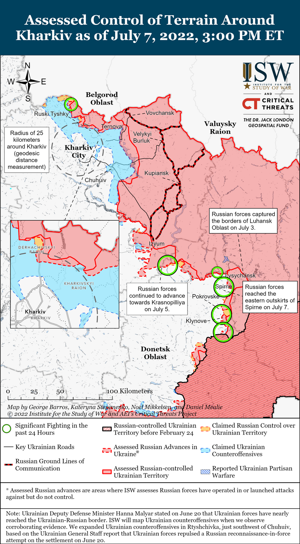 Ситуация на линии фронта к северу от Харькова остается без изменений – ISW