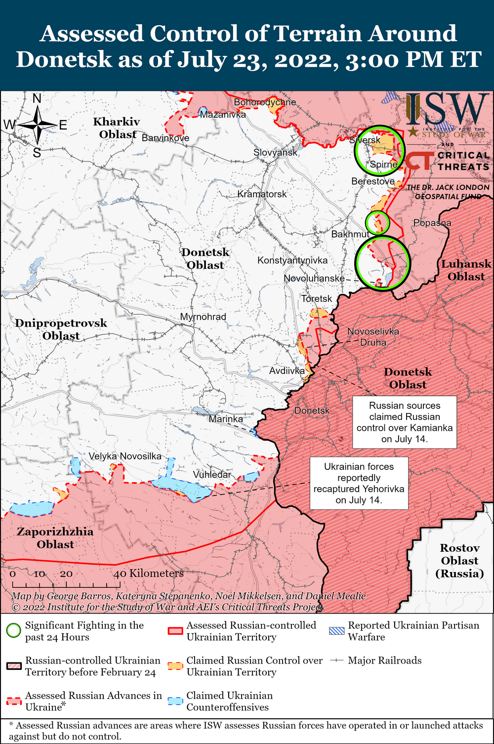 На північний захід від Слов’янська російські війська здійснили обмежений наземний штурм 