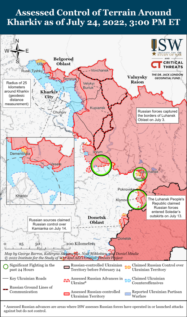 Минулої доби росіяни не атакували позиції ЗСУ на північ від Харкова — ISW