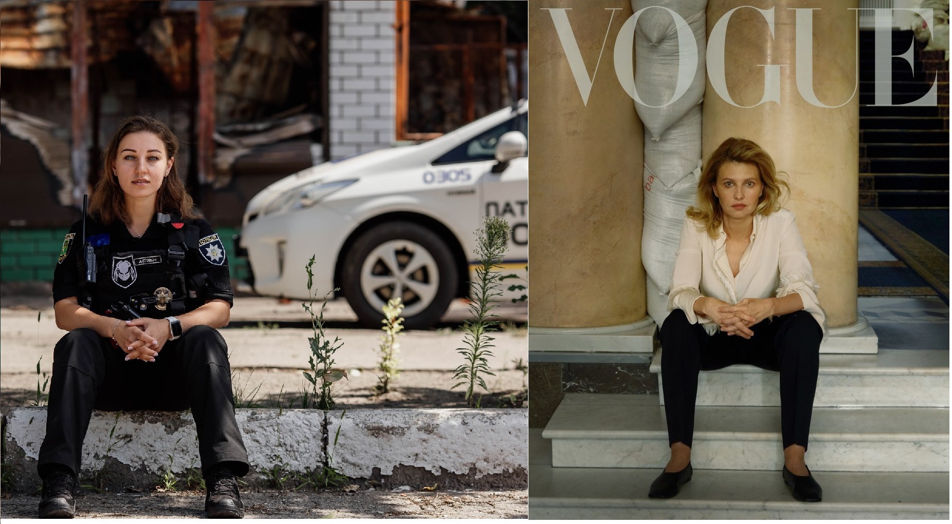Начальница харьковской патрульной полиции скопировала позу Зеленской в ​​фотосессии для Vogue