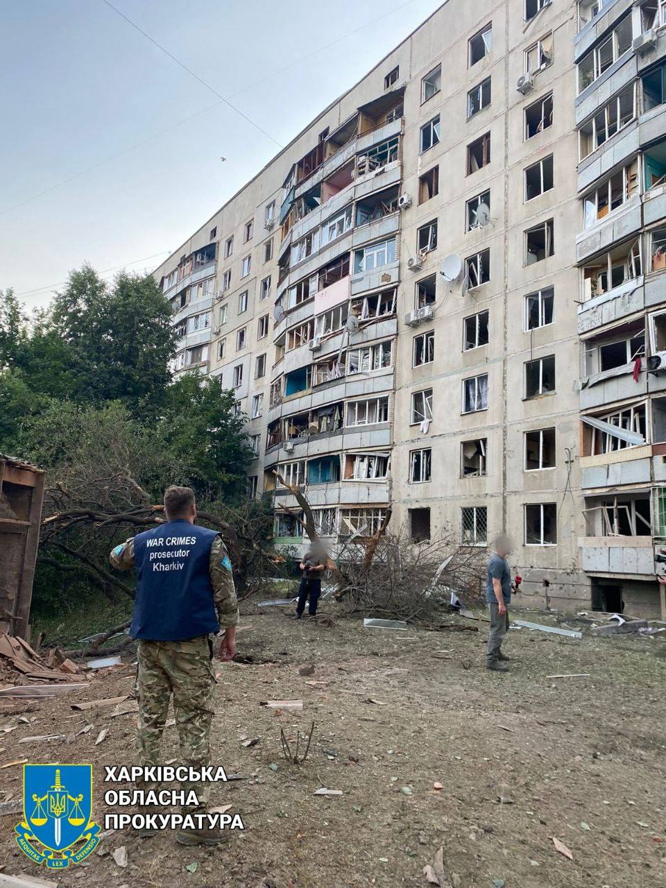 Дом в Немышлянском районе Харькова после обстрела