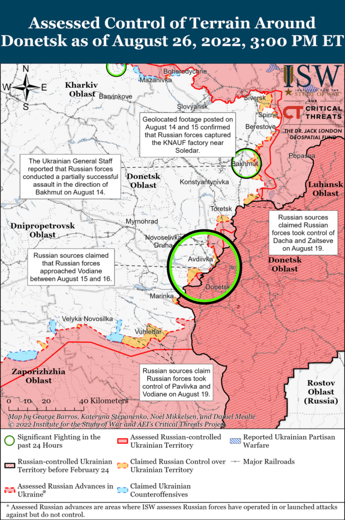 Россияне продолжают атаковать ВСУ юго-западнее Изюма — ISW