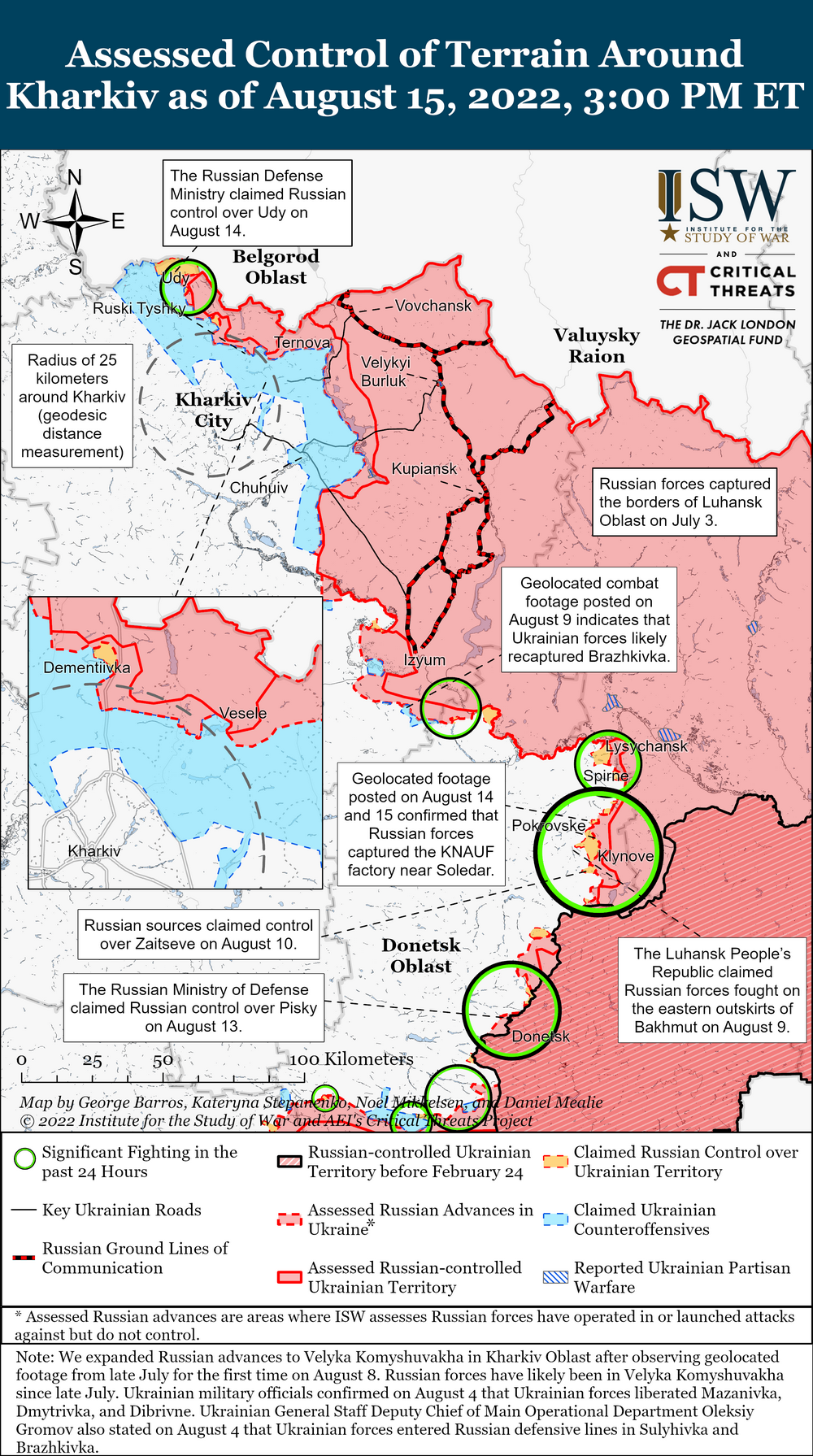 Оккупанты безуспешно пытались прорвать украинские рубежи в районе села Уды — ISW