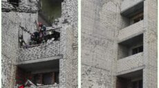 В Харькове восстанавливают разрушенную в результате обстрелом многоэтажку (фото)