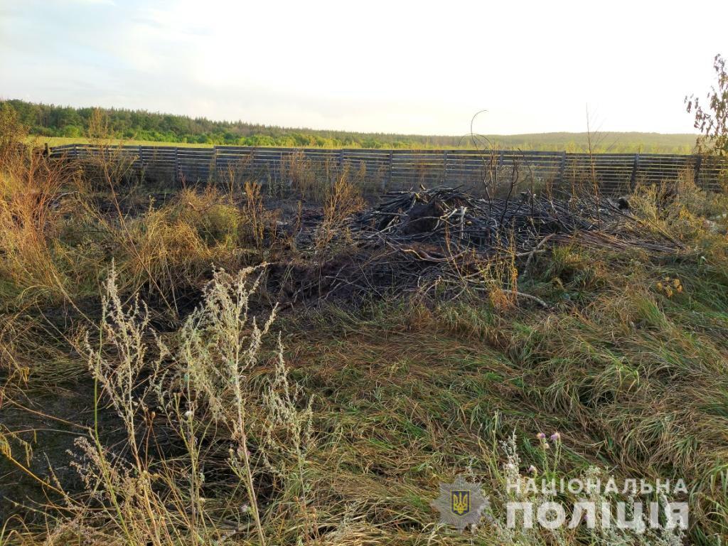 В результате обстрела сел Чугуевского района на открытых территориях горела трава