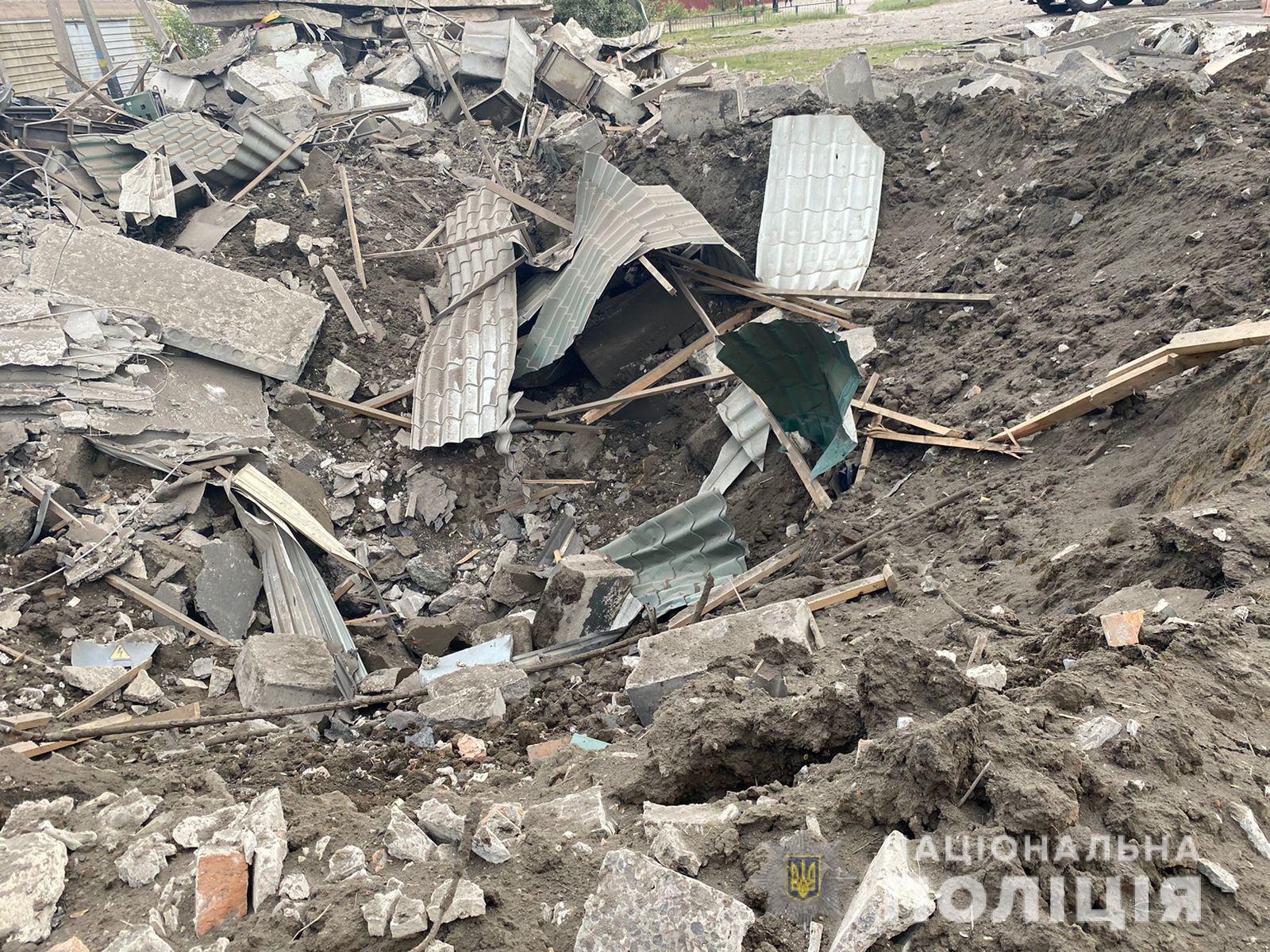 Разрушения в Богодухове 17 августа