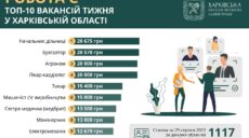 Работа на Харьковщине: доступны 1117 вакансий (инфографика)