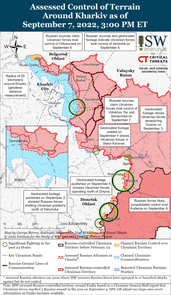 В Харьковской области ВСУ отвоевали 400 квадратных километров территории – ISW