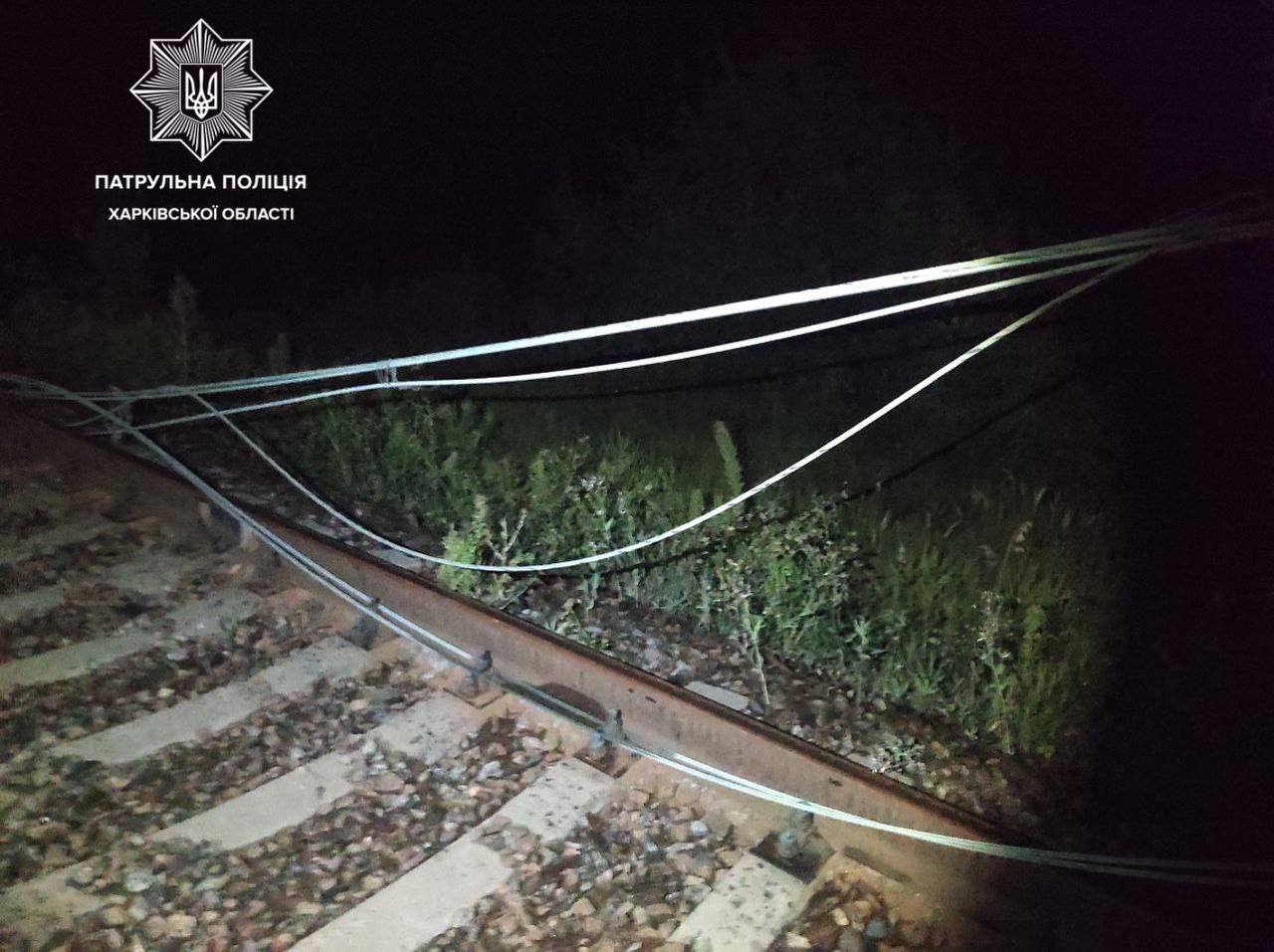 Патрульні затримали зловмисників, які крали силовий кабель на залізниці