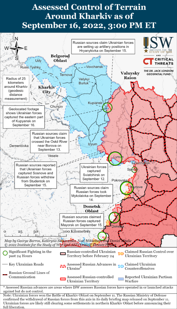 РФ будет трудно удержать позиции в восточной части Харьковской области — ISW