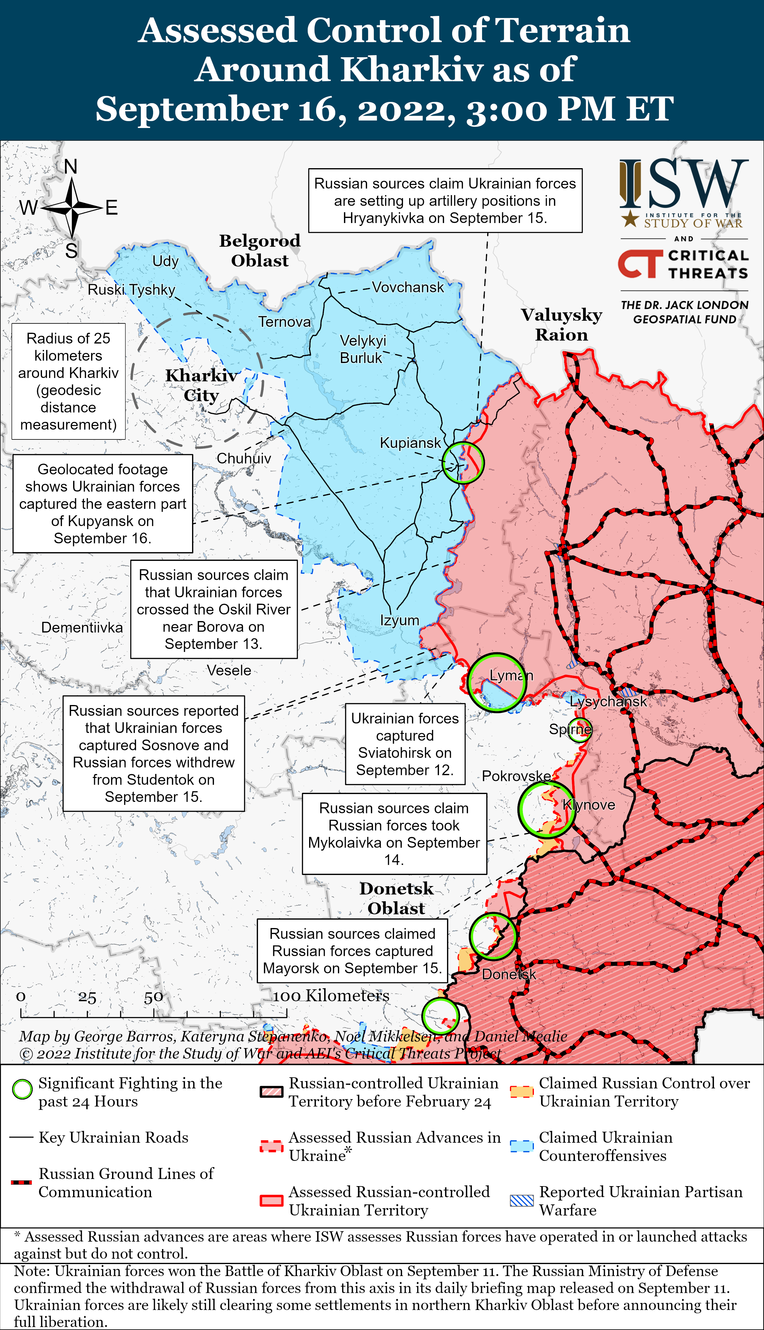 РФ будет трудно удержать позиции в восточной части Харьковской области — ISW