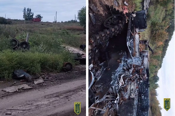“Азов” показав знищення техніки окупантів на Харківщині (відео)