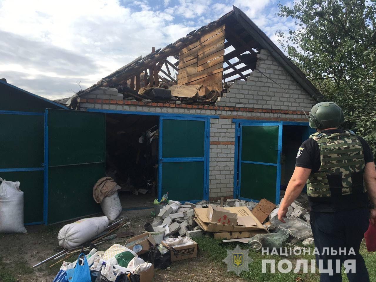 Разрушенный дом в Чугуевском районе после обстрела 1 сентября