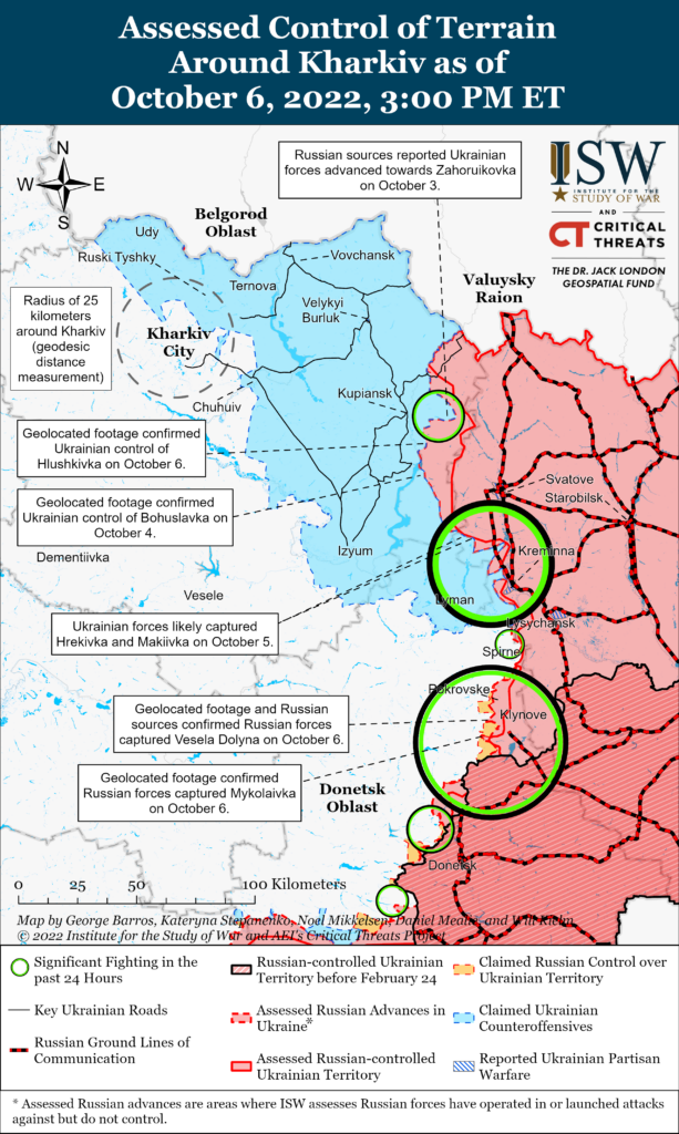 Українські сили продовжують контрнаступ у районі Куп’янська – ISW