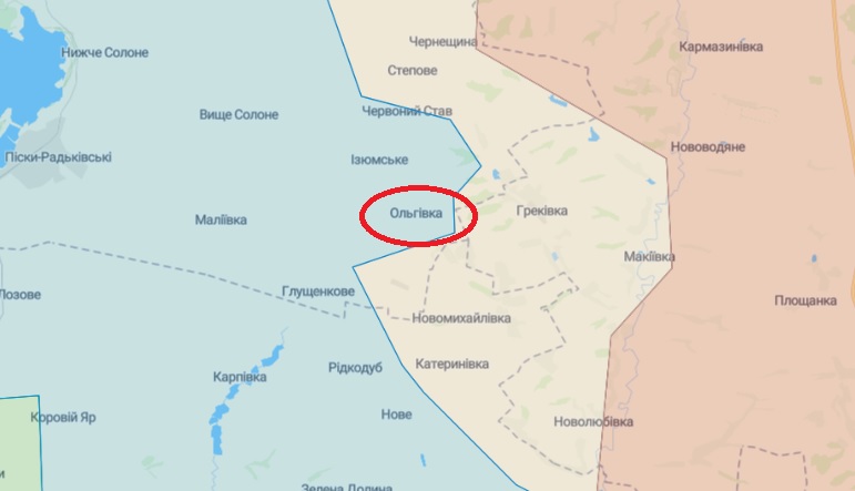 Село Ольговка в Харьковской области на карте Deep State