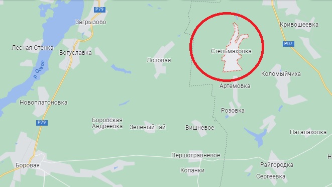 Стельмаховка на карте  Украины