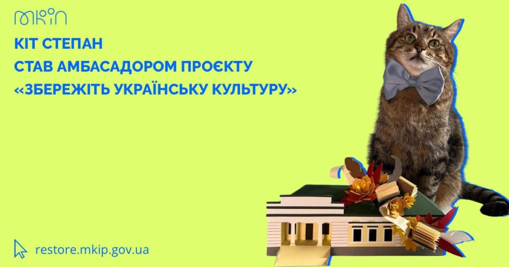 Харківський кіт Степан став послом проєкту “Збережіть українську культуру”