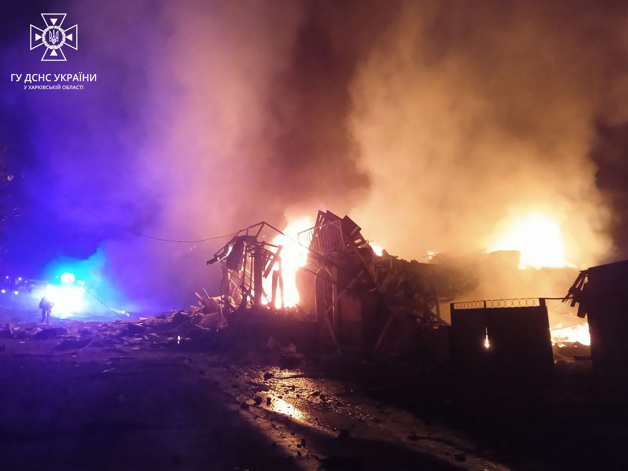 Ночью Харьковщина оказалась под ракетным обстрелом — ГСЧС (фото)