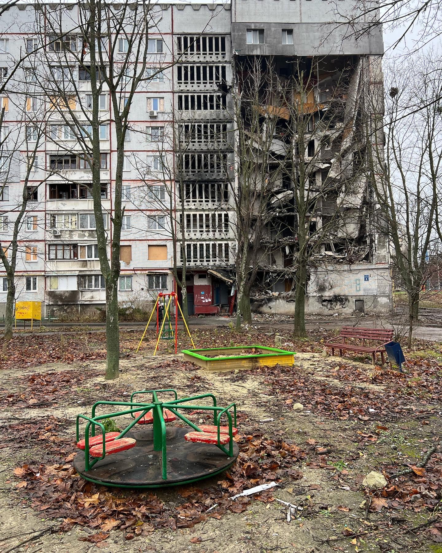 Разрушенный дом на Салтовке в Харькове