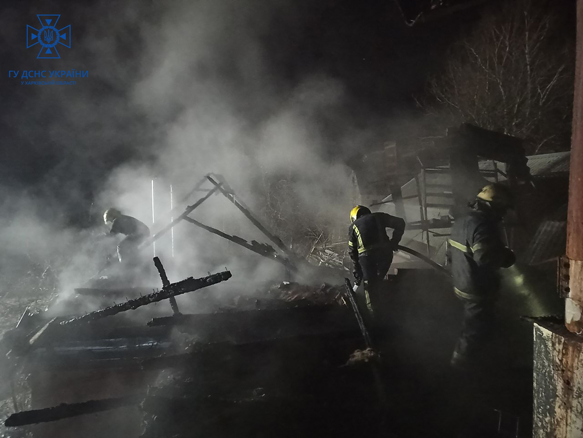 На Харьковщине на пожаре погиб мужчина, дом сгорел (фото)