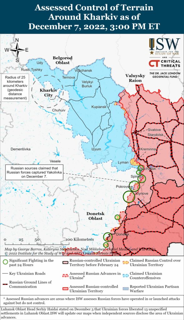 Российские силы наращивают темп контратак на востоке от Харькова — ISW