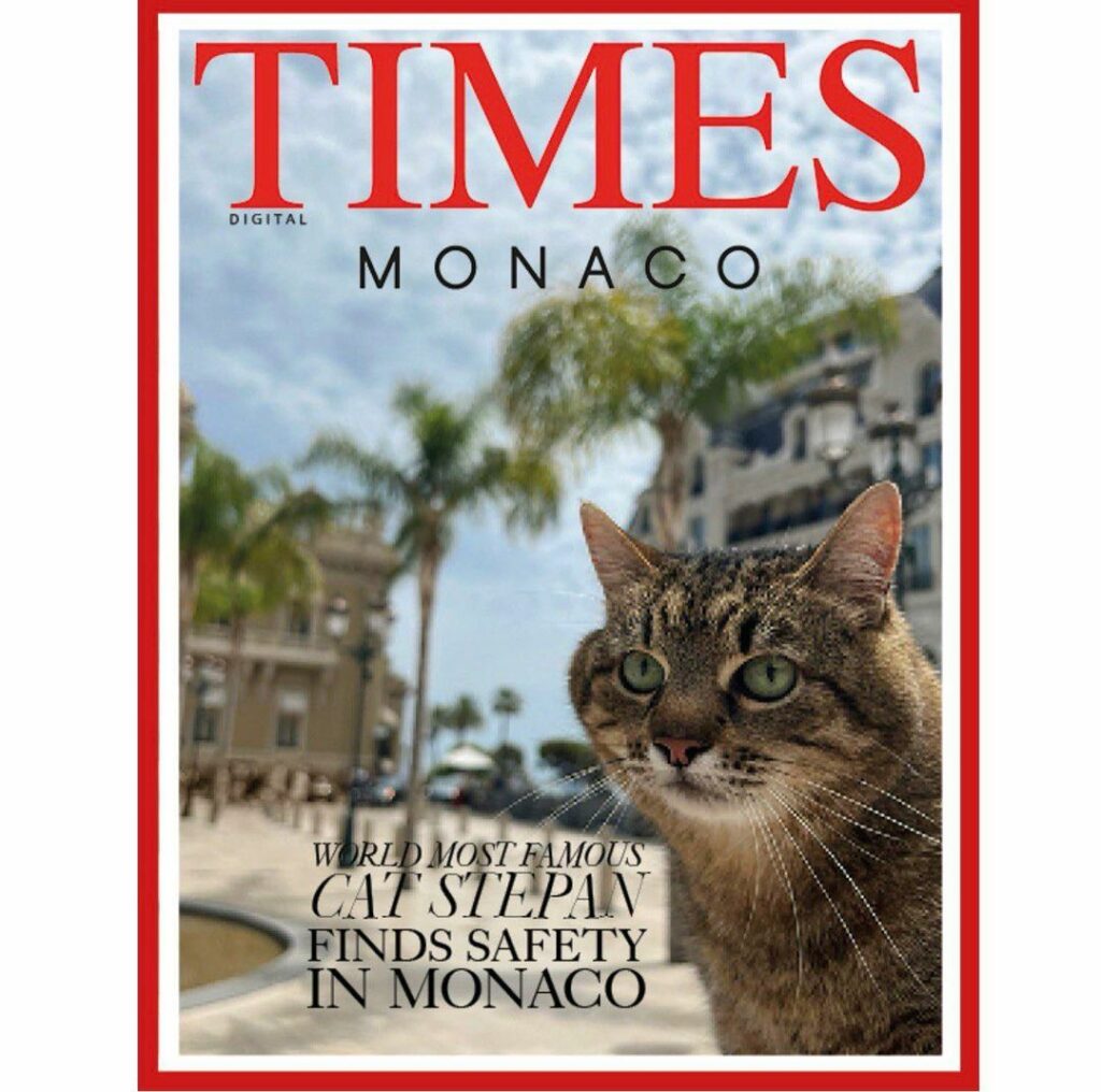 Історія кота Степана з Харкова потрапила на обкладинку Times Monaco Magazine