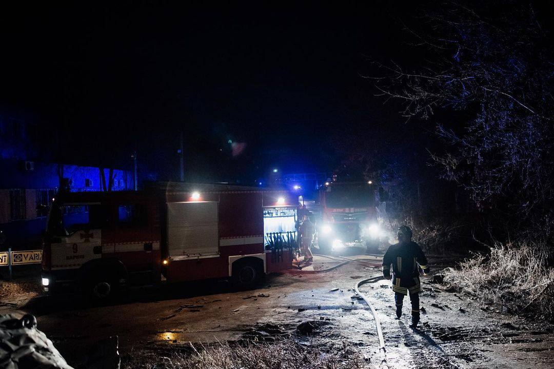 Прилет по складу пиротехники в Харькове 10 января 10