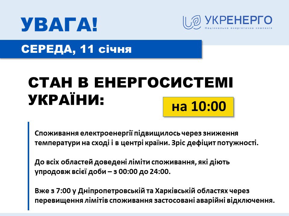 У Харківській області – аварійні відключення світла – Укренерго