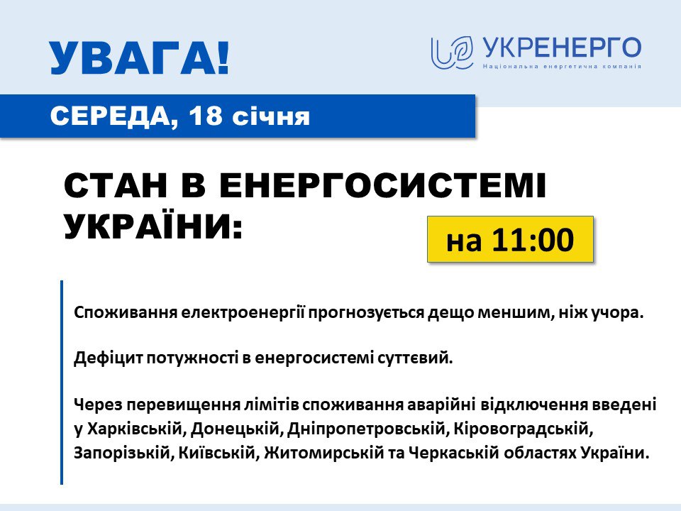 На Харківщині – аварійні відключення світла – Укренерго