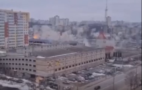 Первый артобстрел Северной Салтовки в Харькове 28 февраля 2022
