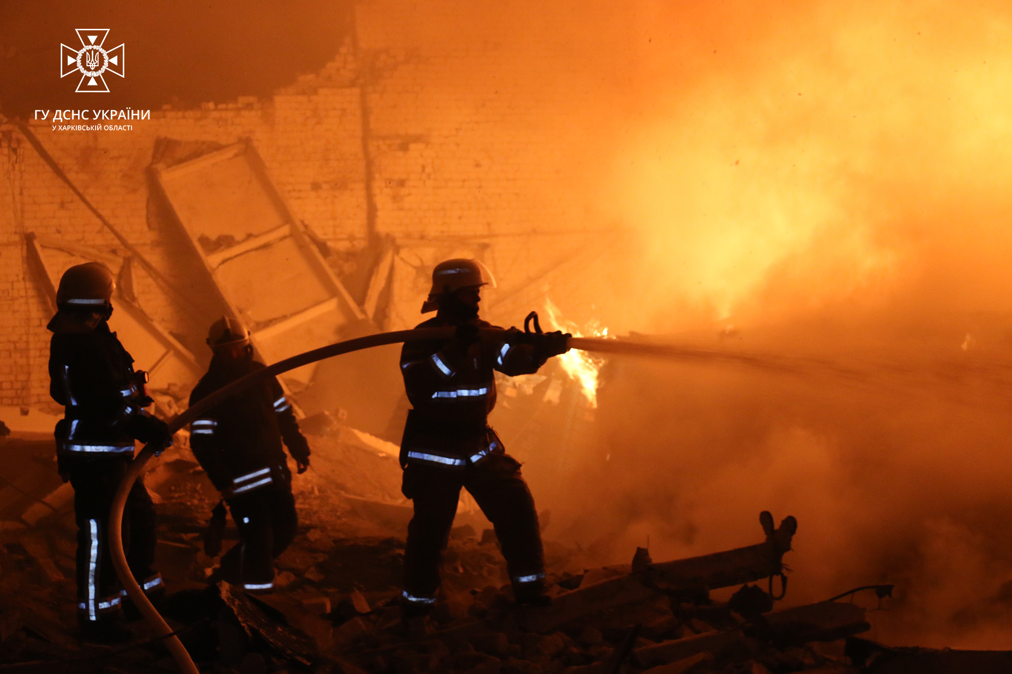Пожежа після ракетного удару по Харкову 11 лютого 3