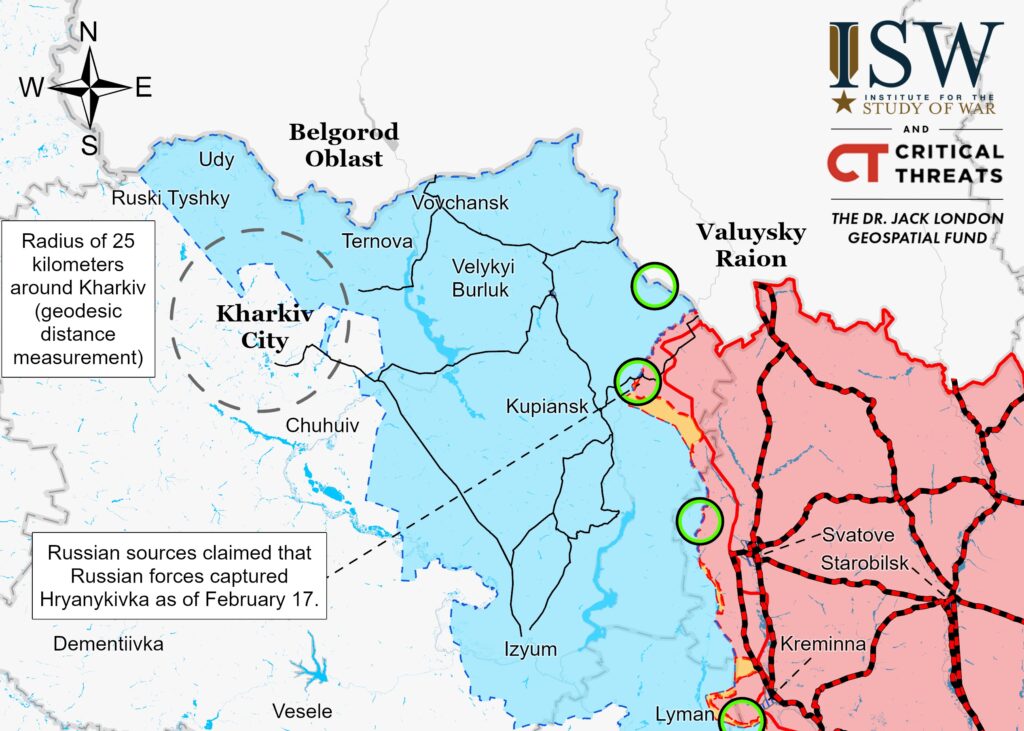 Войска РФ пытаются нарастить темп наступления на рубеже Купянск-Лиман — ISW