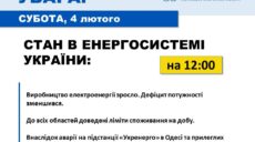 Як вимикатимуть світло на Харківщині в суботу. Інформація Укренерго