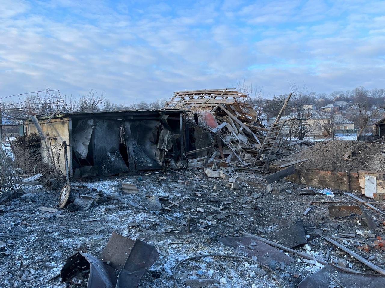 Последствия обстрелов Харьковщины 16-17 февраля 2023 2