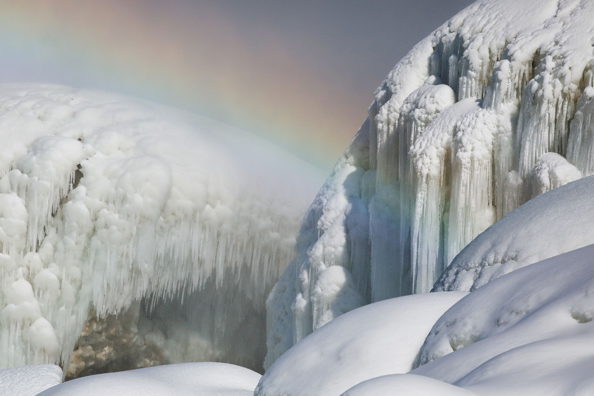 Замерз Ниагарский водопад 2014 год