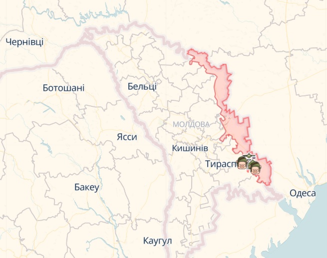 Молдова и Приднестровье на карте DeepState