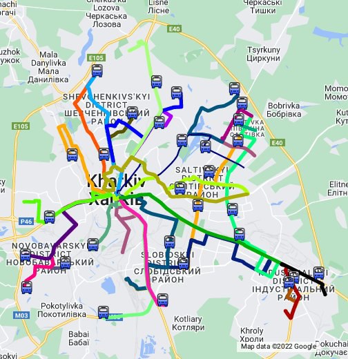Мерія Харкова опублікувала карту автобусних маршрутів на час блекауту