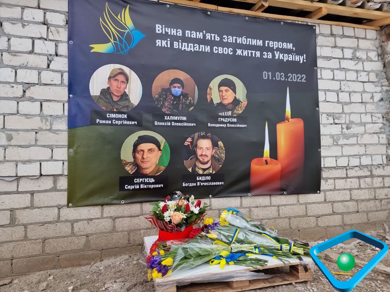 Удар по ХОВА: рік потому на будівлі з’явився банер на згадку про загиблих