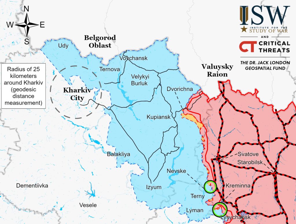 Ситуація на фронті від ISW: на лінії Куп’янськ-Сватове-Кремінна точаться бої