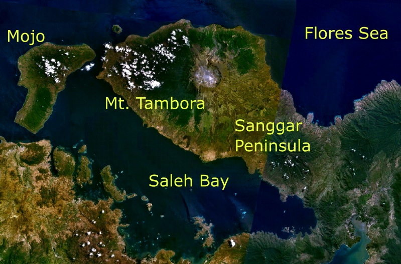 Вулкан Тамбора на карте